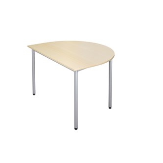 12:38 FSC bord akustiklaminat halvrundt 120x90 cm sølv understel