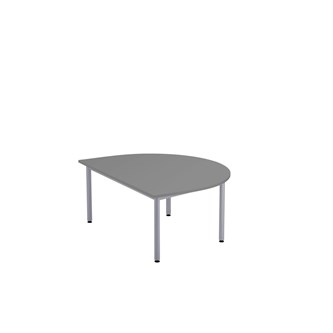 12:38 FSC bord akustiklaminat halvrundt 120x90 cm sølv understel