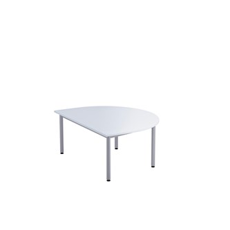 12:38 FSC bord akustiklaminat halvrundt 120x90 cm sølv understel