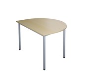 12:38 bord akustik optimal laminat halvrundt 120-90 cm sølv understel