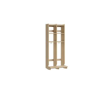 Flexi 28 garderobe med bænk og 2 hylder, væghængt
