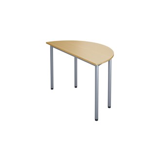 12:38 FSC bord akustiklaminat halvrundt 120x60 cm sølv understel