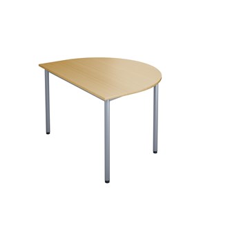 12:38 FSC bord akustiklaminat halvrundt 120x90 cm sølv understel