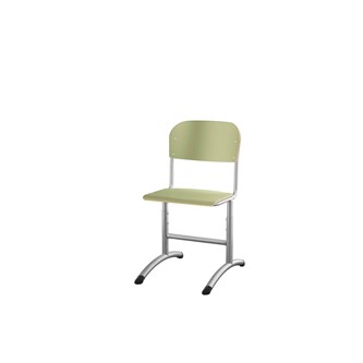 Matte FSC stol sh 38-51 cm stort sæde sølv stel