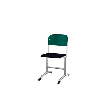 Matte FSC stol sh 38-51 cm stort sæde sølv stel