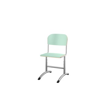Matte FSC stol sh 38-51 cm stort sæde sølv stel