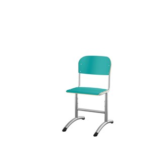 Matte FSC stol sh 38-51 cm stort sæde sølv stel