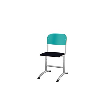 Matte FSC stol sh 38-51 cm stort sæde sølv stel