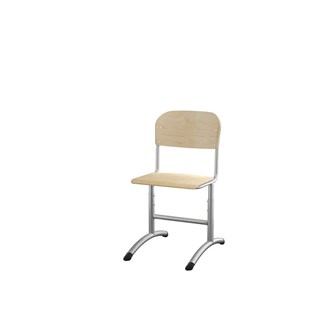 Matte FSC stol sh 38-51 cm stort sæde sølv stel