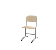 Matte FSC stol sh 38-51 cm stort sæde sølv stel