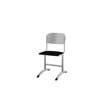 Matte FSC stol sh 38-51 cm stort sæde sølv stel