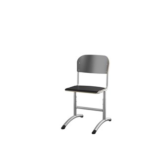 Matte FSC stol sh 38-51 cm stort sæde sølv stel