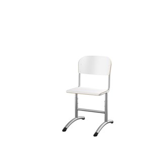 Matte FSC stol sh 38-51 cm stort sæde sølv stel