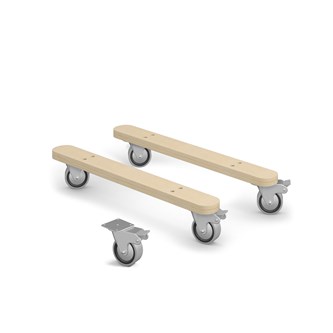 Fixa støtteben med hjul, 2 stk/1 ekstra D46 cm