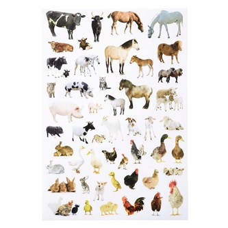 Klistermærker bondegårdsdyr