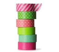 Washi-tape grøn/rosa