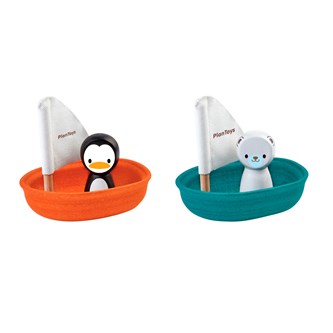 Plantoys sejlbåde med pingvin og isbjørn