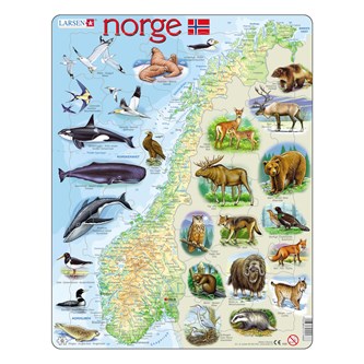 Puslespil - Danmarkskort med dyr