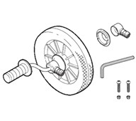 Reservedel Winther, forhjul med skruer til 14050