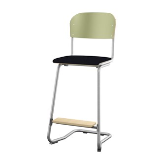 Matte FSC stol sh 63 cm stort sæde sølv stel