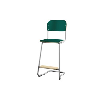 Matte FSC stol sh 63 cm stort sæde sølv stel
