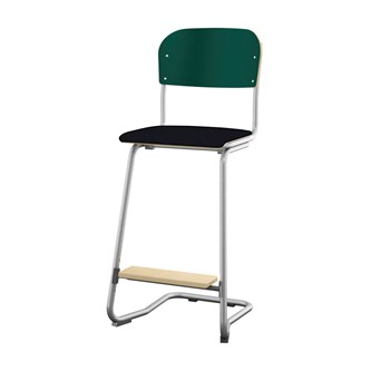Matte FSC stol sh 63 cm stort sæde sølv stel