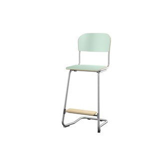 Matte FSC stol sh 63 cm stort sæde sølv stel