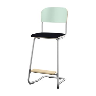 Matte FSC stol sh 63 cm stort sæde sølv stel