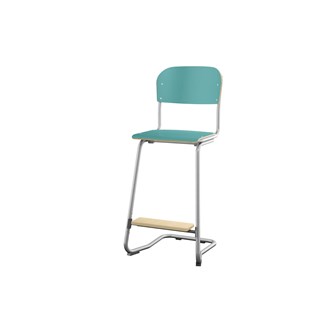 Matte FSC stol sh 63 cm stort sæde sølv stel