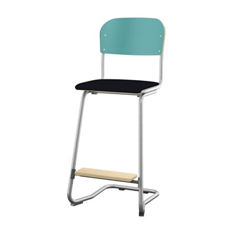 Matte FSC stol sh 63 cm stort sæde sølv stel