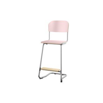 Matte FSC stol sh 63 cm stort sæde sølv stel