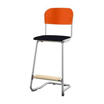 Matte FSC stol sh 63 cm stort sæde sølv stel
