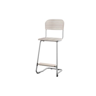 Matte FSC stol sh 63 cm stort sæde sølv stel