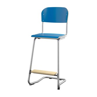 Matte FSC stol sh 63 cm stort sæde sølv stel