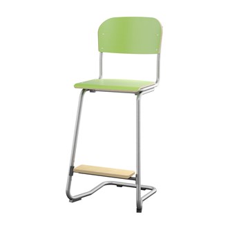 Matte FSC stol sh 63 cm stort sæde sølv stel