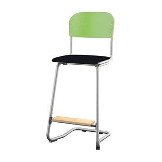 Matte FSC stol sh 63 cm stort sæde sølv stel