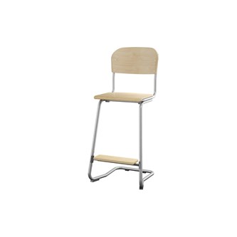 Matte FSC stol sh 63 cm stort sæde sølv stel