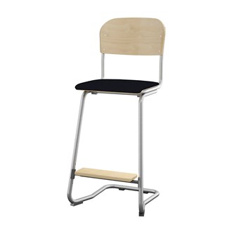 Matte FSC stol sh 63 cm stort sæde sølv stel