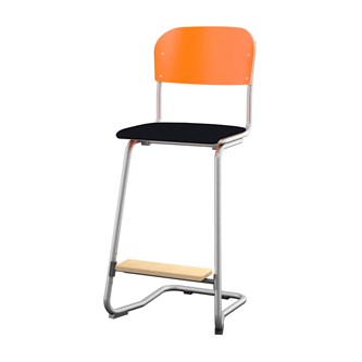 Matte FSC stol sh 63 cm stort sæde sølv stel