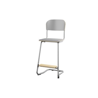 Matte FSC stol sh 63 cm stort sæde sølv stel