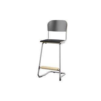 Matte FSC stol sh 63 cm stort sæde sølv stel