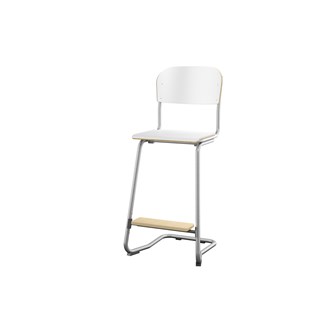 Matte FSC stol sh 63 cm stort sæde sølv stel