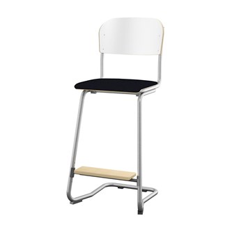 Matte FSC stol sh 63 cm stort sæde sølv stel