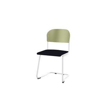 Matte FSC stol sh 45 cm stort sæde hvidt stel