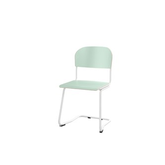 Matte FSC stol sh 45 cm stort sæde hvidt stel