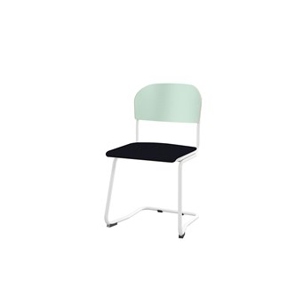Matte FSC stol sh 45 cm stort sæde hvidt stel