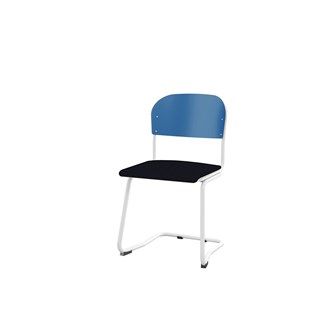 Matte FSC stol sh 45 cm stort sæde hvidt stel
