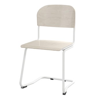 Matte FSC stol sh 45 cm stort sæde hvidt stel