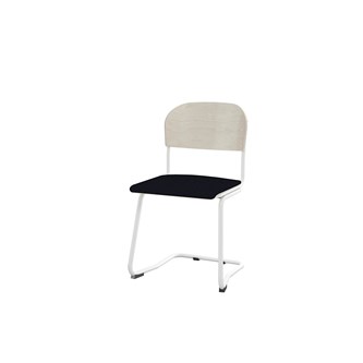 Matte FSC stol sh 45 cm stort sæde hvidt stel