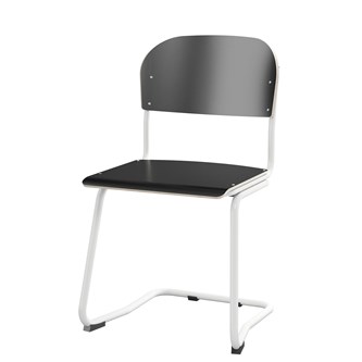 Matte FSC stol sh 45 cm stort sæde hvidt stel